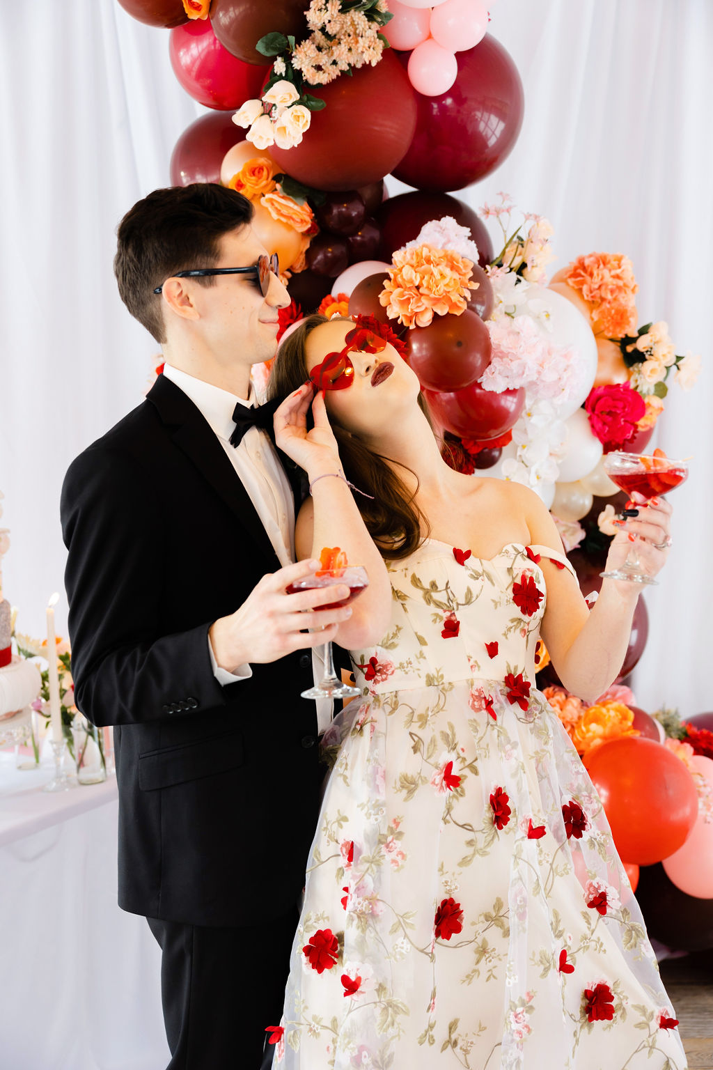 Destination Valentine's Wedding With Floral Wedding Dress