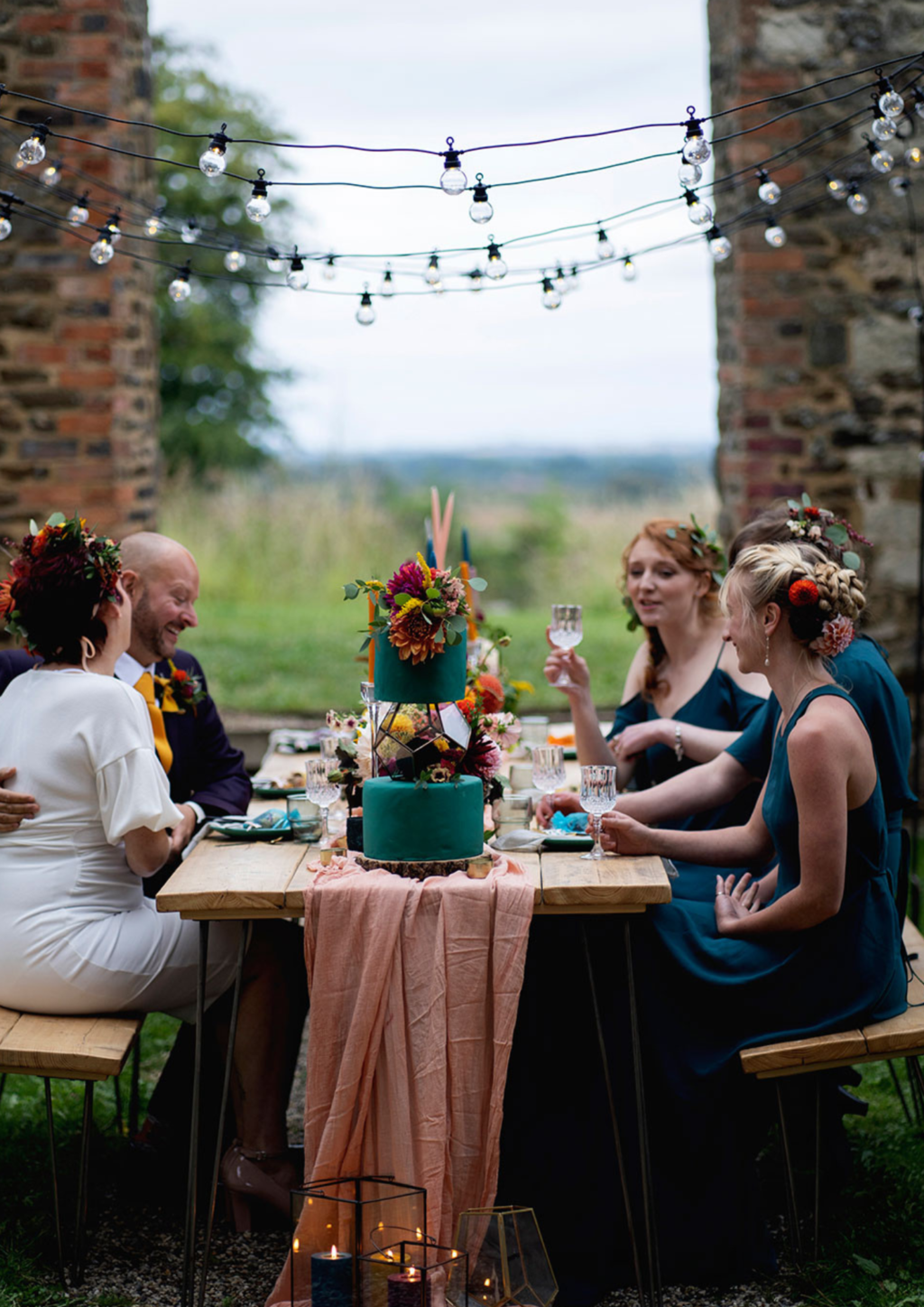 A Colourful Eco Wedding at Clophill Eco Lodges Bedfordshire