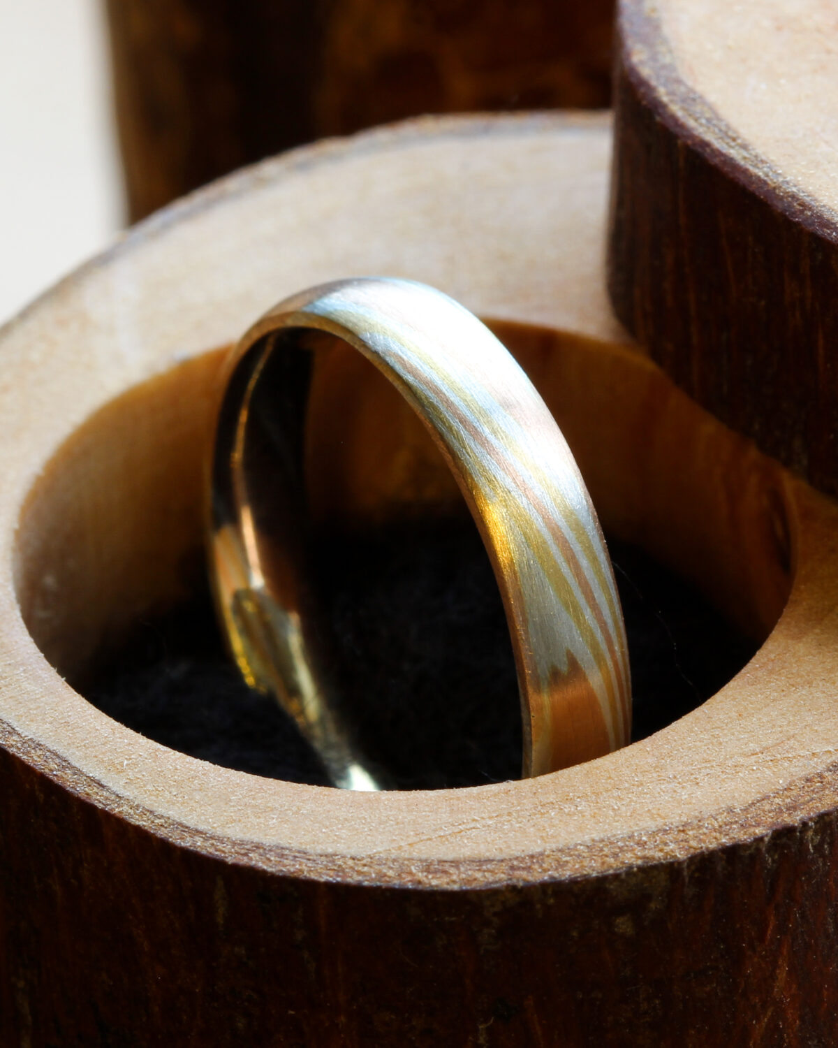 The Hayakawa - a traditional Japanese Mokume Gane Wedding Ring