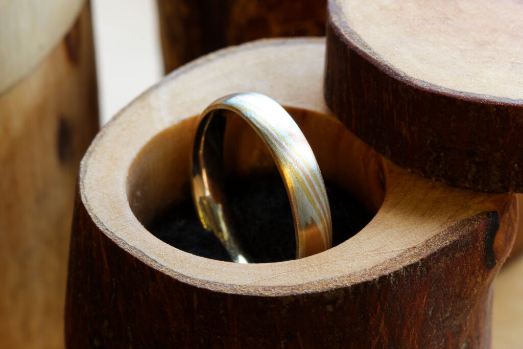 The Hayakawa - a traditional Japanese Mokume Gane Wedding Ring