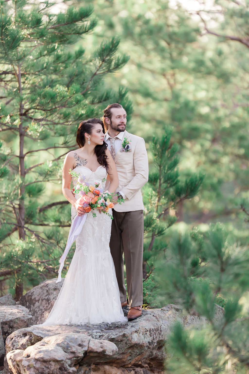 Destination Woodland Elopement With Brunch Wedding Reception