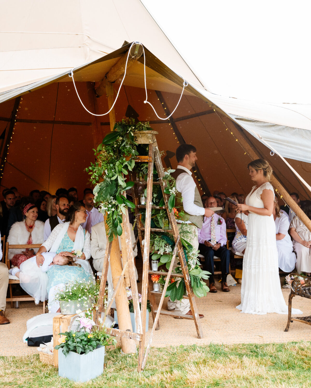 Celebrant ceremony in a tipi (credit: jmsweeneyphotography.co.uk)