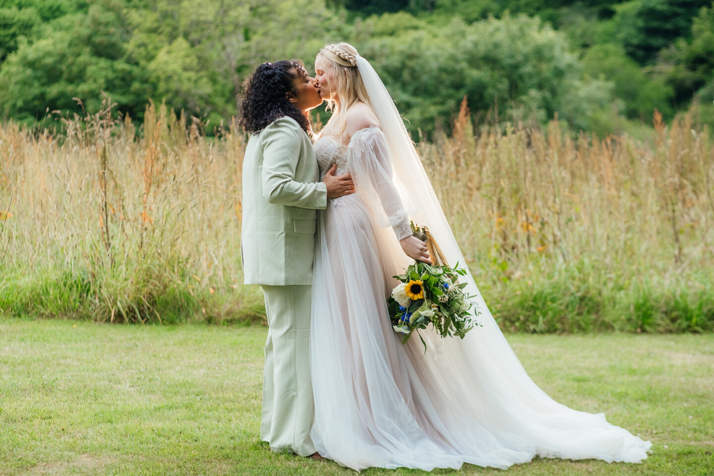 Colourful LGBTQ+ Meadow Wedding At Kilminorth Cornwall