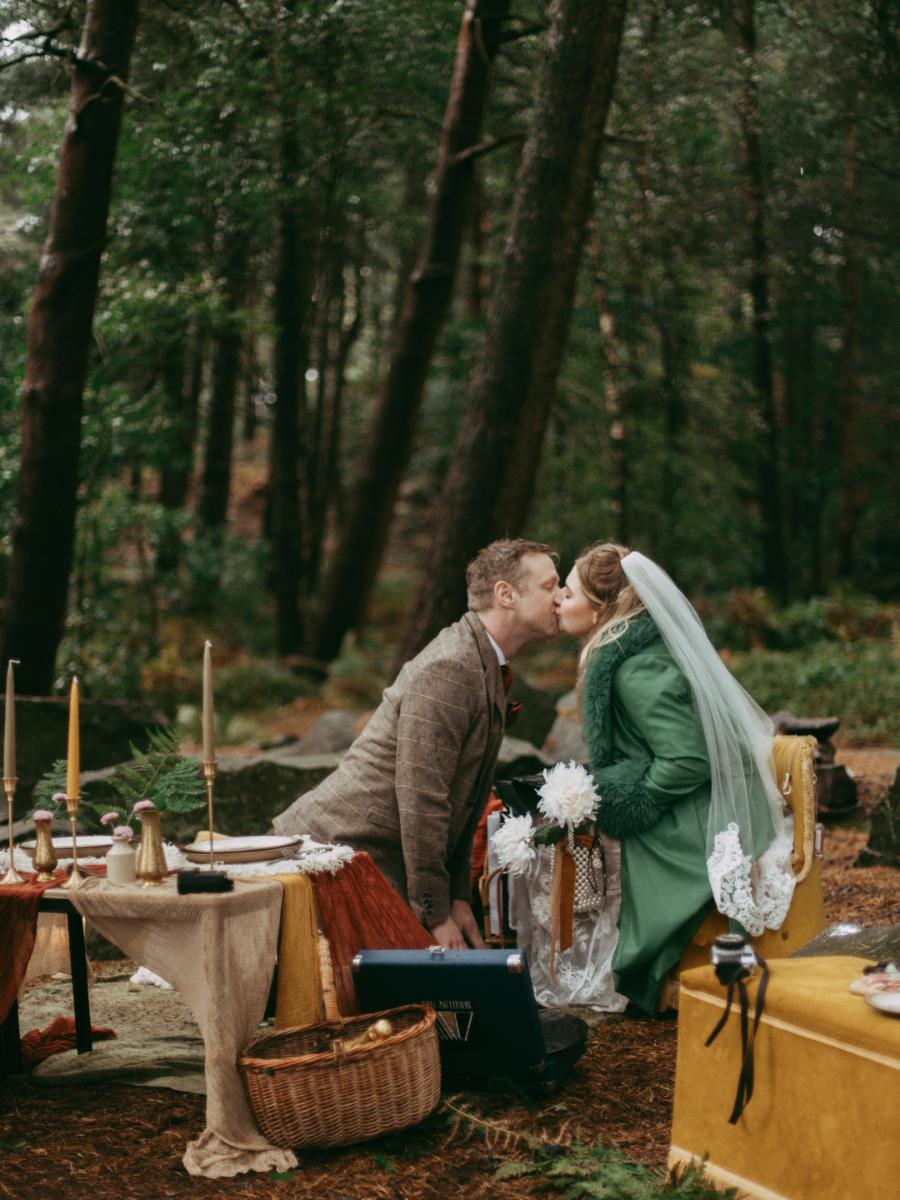 Wildly In Love: A Retro Inspired Wedding Elopement In Lumsdale Waterfalls, Derbyshire