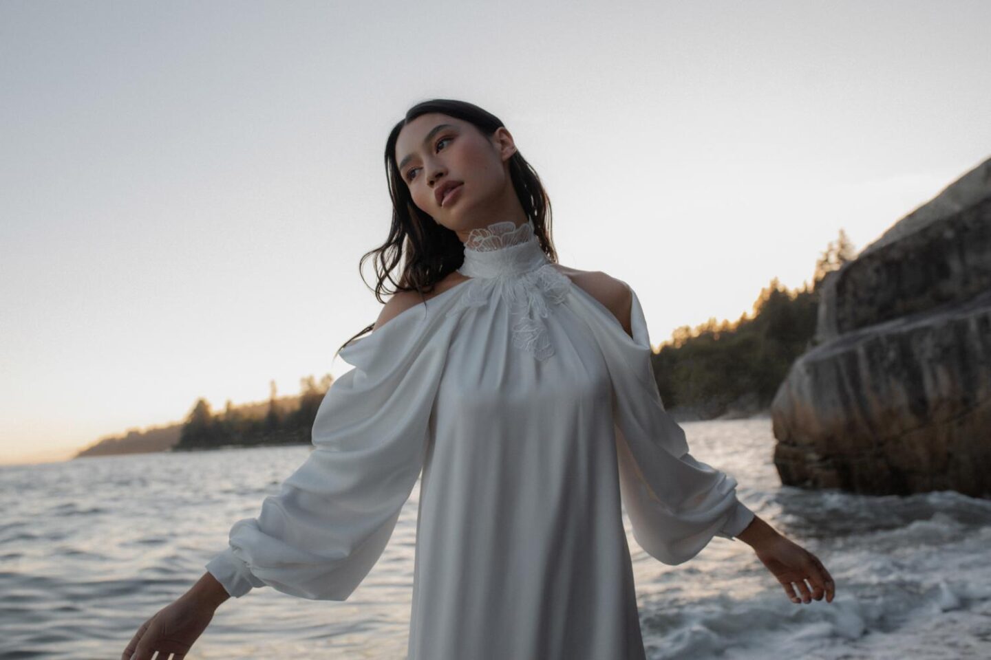 An Empowering Beach Photoshoot With Contemporary Bridal Fashion