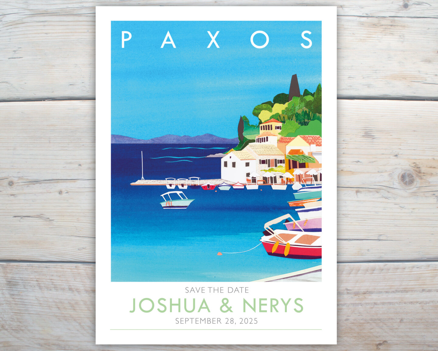 Paxos wedding stationery