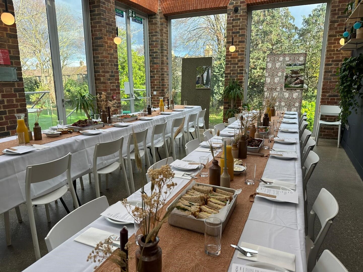 Wedding decorations at William Morris wedding venue
