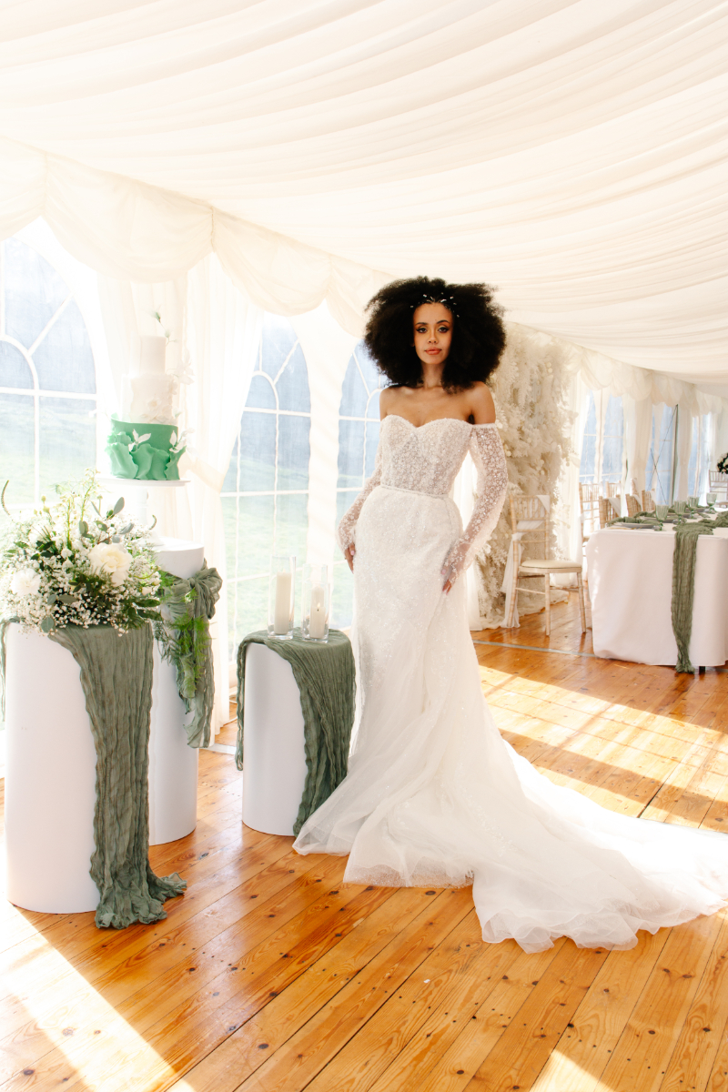 Luxe Green and White Wedding at Swarling Manor