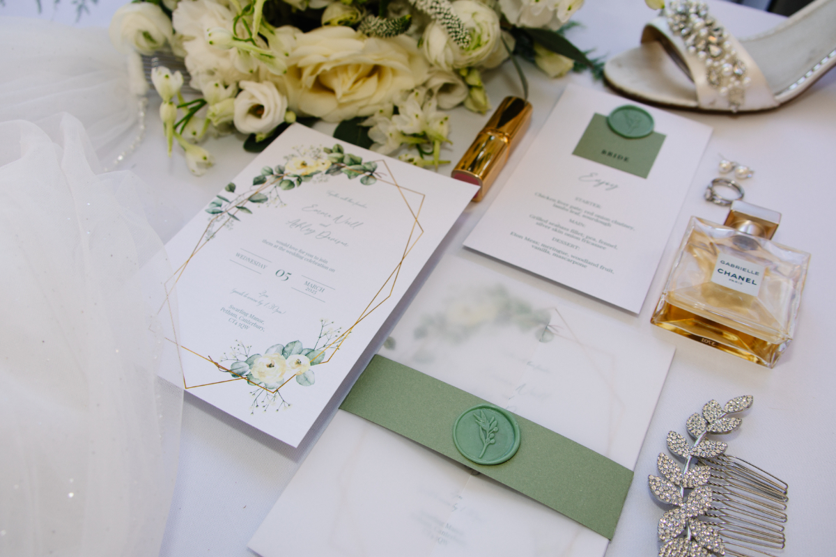 Luxe Green and White Wedding at Swarling Manor